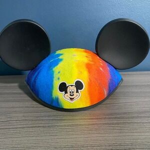 Vintage Disney Mickey Mouse‎ Rainbow Tie-Dye Ears Hat (Adult Size)